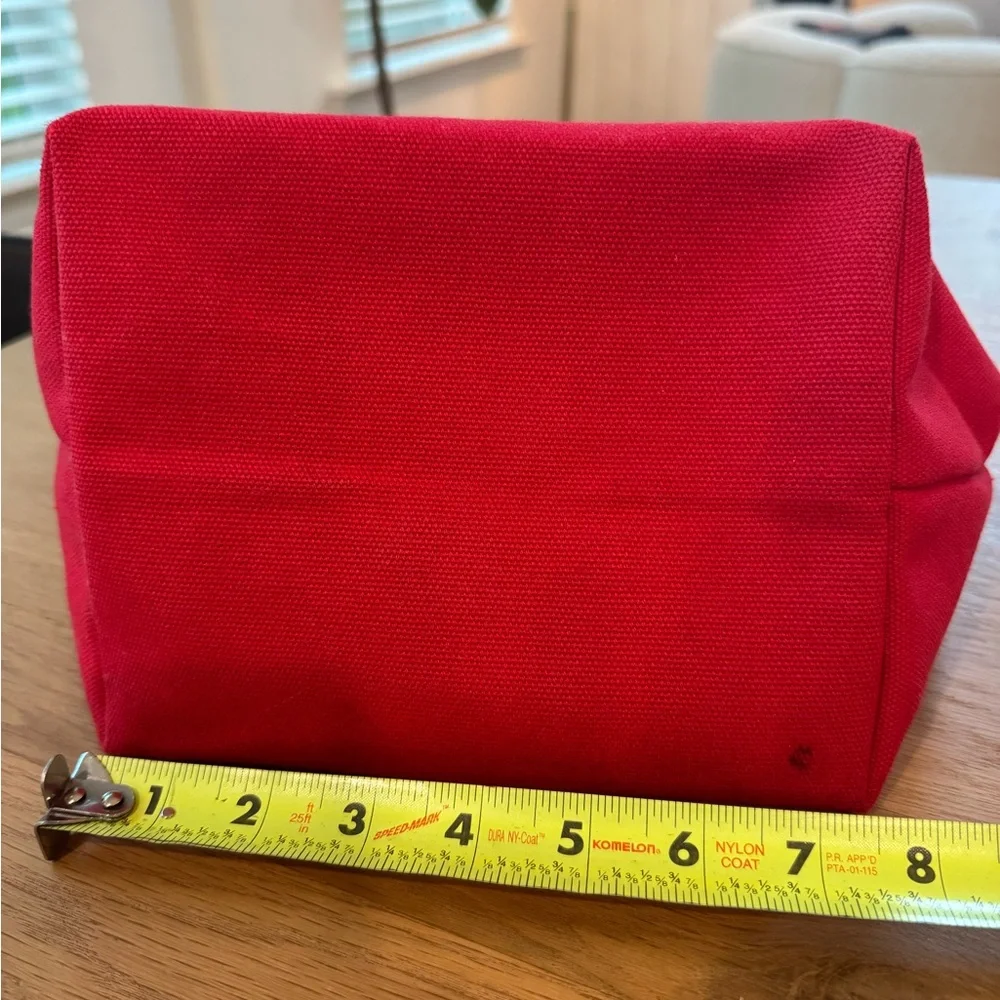 Prada Red Tote Bag with Gold Logo and Trapezoidal Shape - Picture 5 of 5